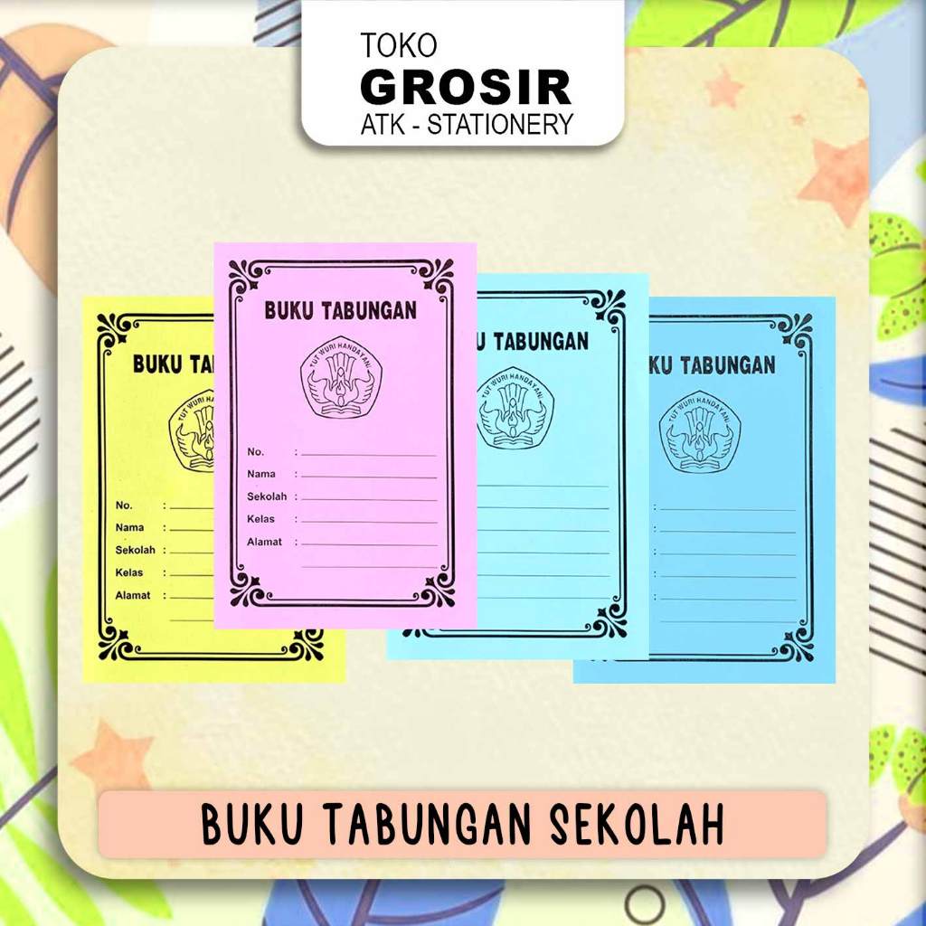 

Buku Tabungan Anak Sekolah Warna Cerah