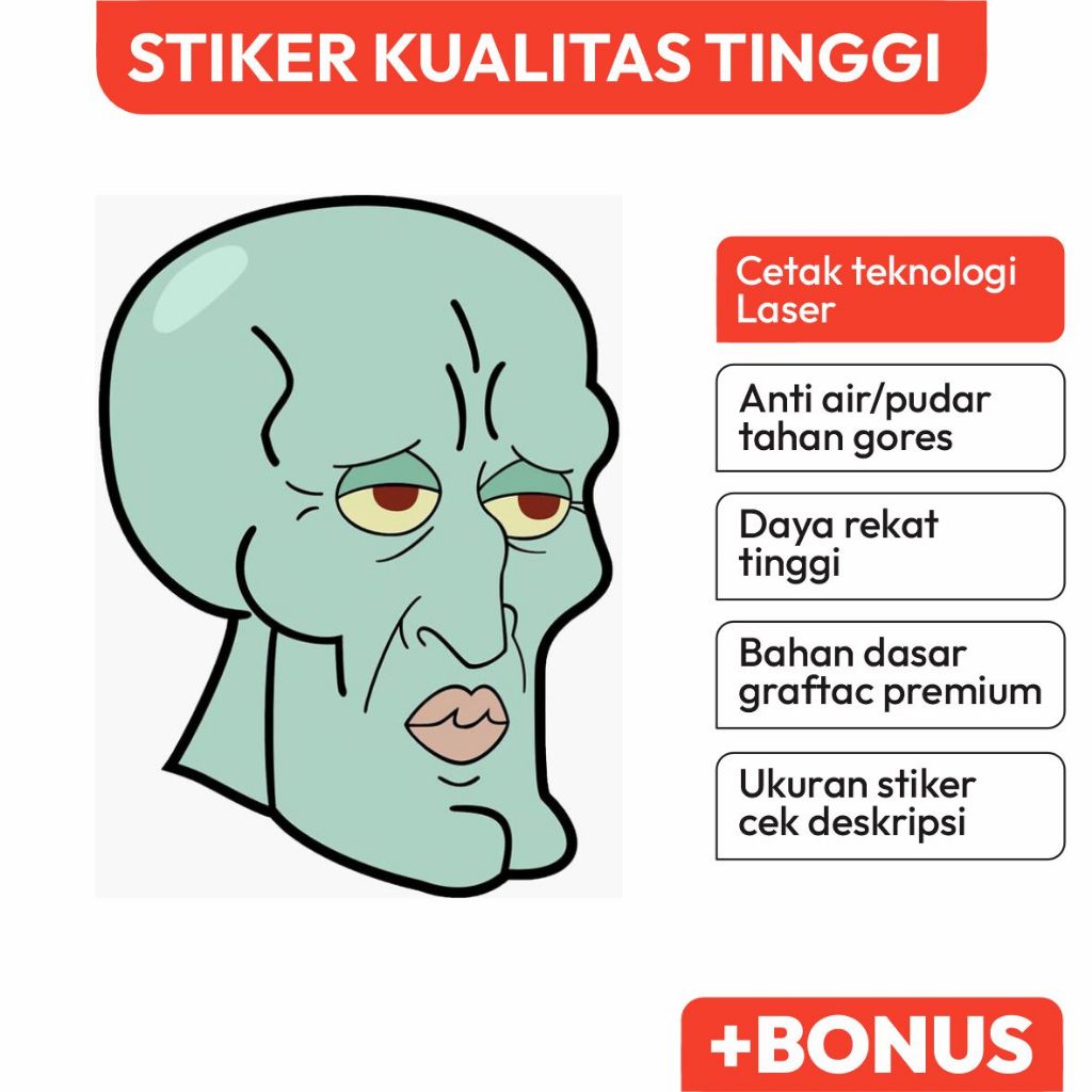 STIKER SQUIDWARD "TAMPAN DI BIKINI BOTTOM" || Aesthetic Stiker | Stiker Tumblr