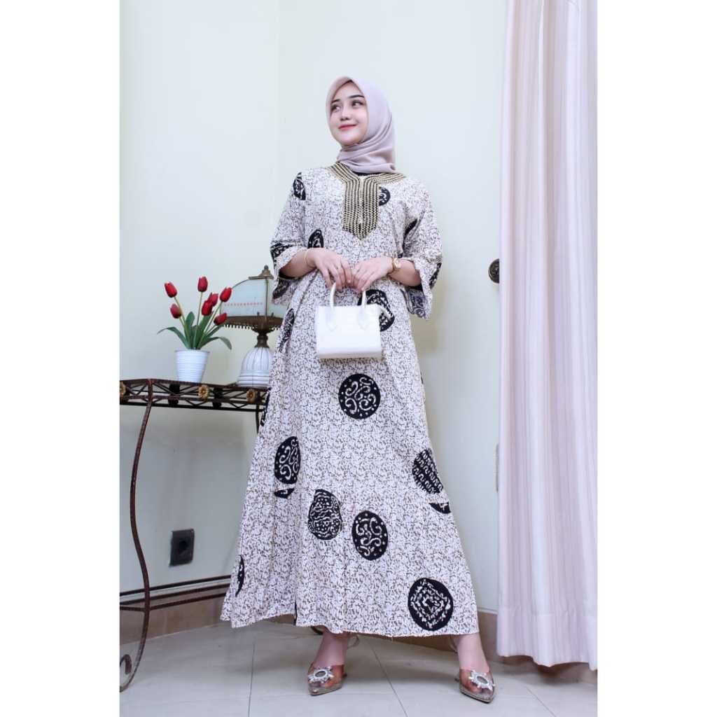 COD] Daster Renda Arab Motif Kipas || Pakaian Wanita Bhusui