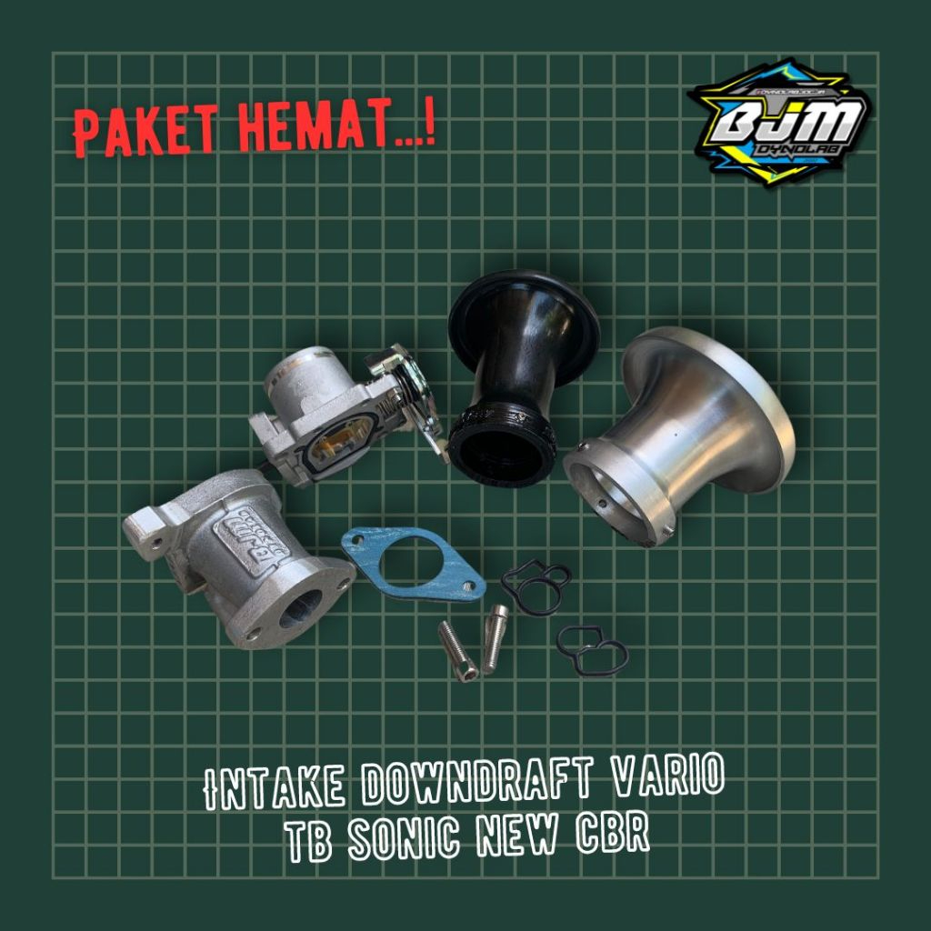 Paket Intake Downdraft  90° Vario 125 / 150 Dengan Throttle Body SONIC/NEW CBR & Velocity