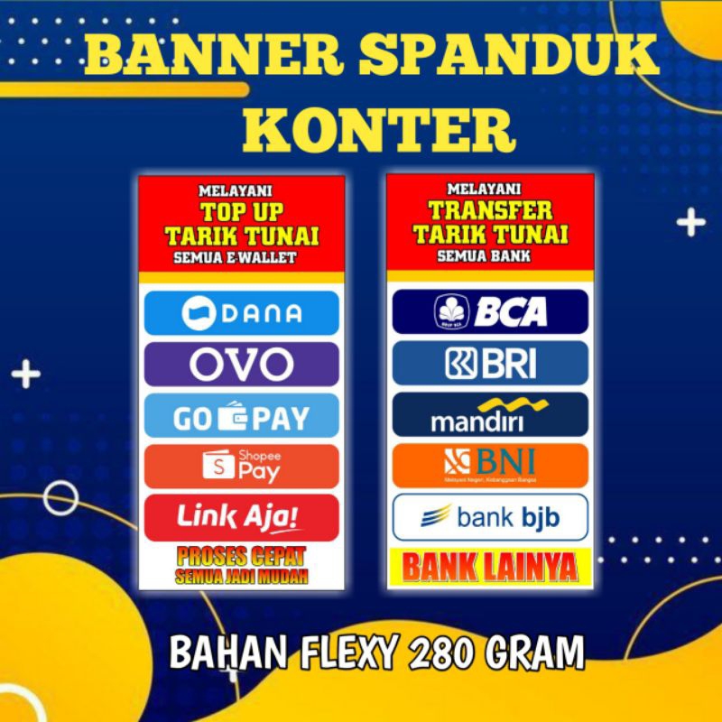 CETAK BANNER SPANDUK KONTER TARIK TUNAI TRANSFER 100x50