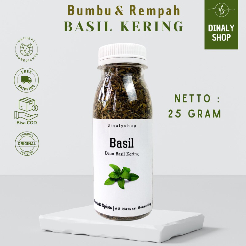 

BASIL KERING 25 GRAM | DRIED BASIL | REMPAH KERING | BUMBU DAPUR REMPAH PREMIUM MURAH