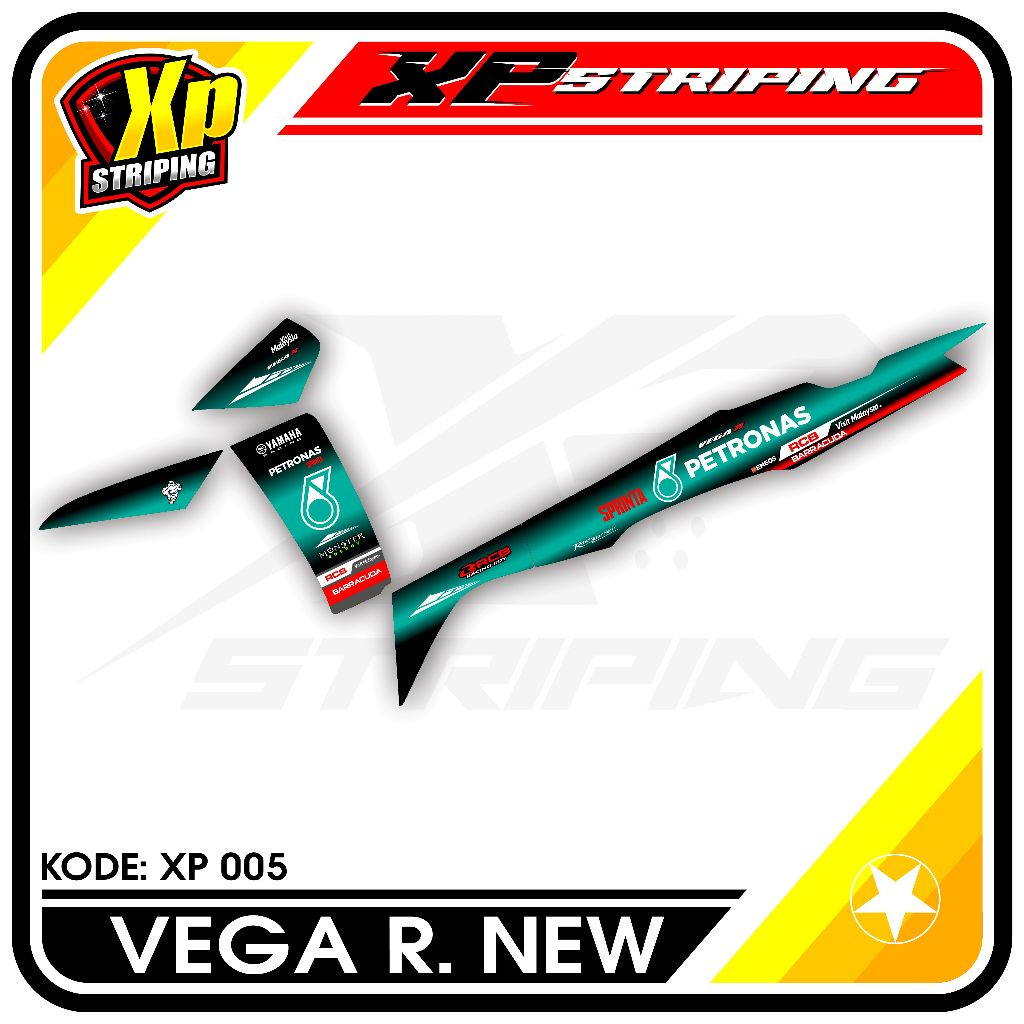 Stiker Striping Vega R New - Sticker Striping Yamaha Vega R New Desain Racing XP.05