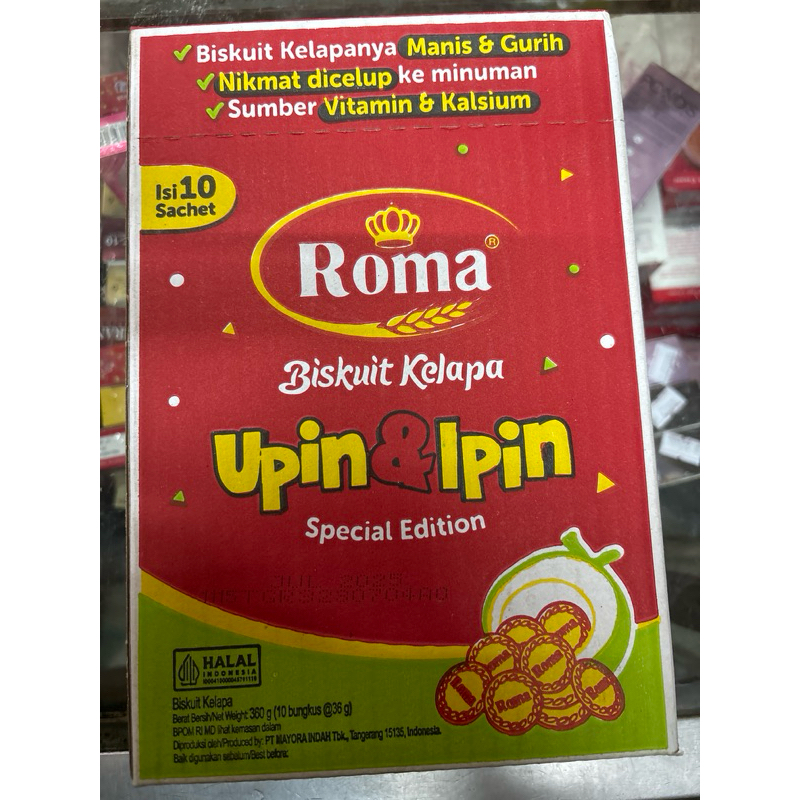 

Roma Biskuit Kelapa Edisi Upin Ipin Box Isi 10