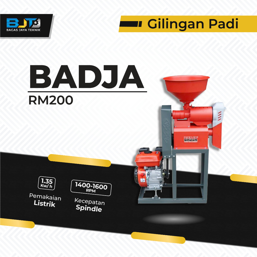 BADJA RM200 Mesin Gilingan Padi/Gabah 1400-1600 RPM