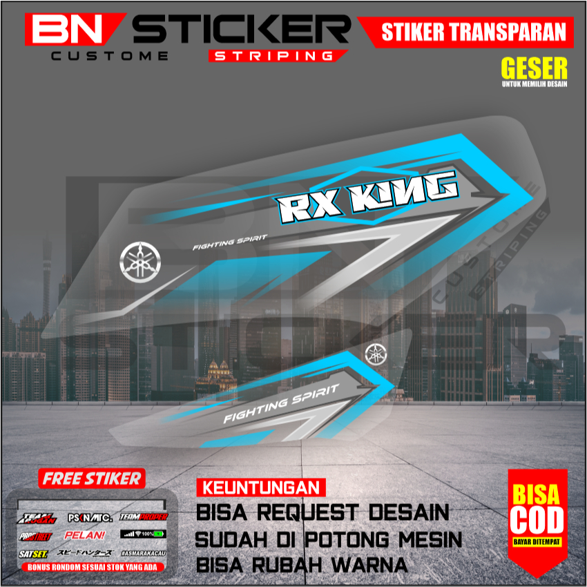 STRIPING DECAL RX KING FACELIFT CUSTOM TRANSPARAN STRIPING RX KING VIRAL UV PREMIUM MAX DECAL IX-11