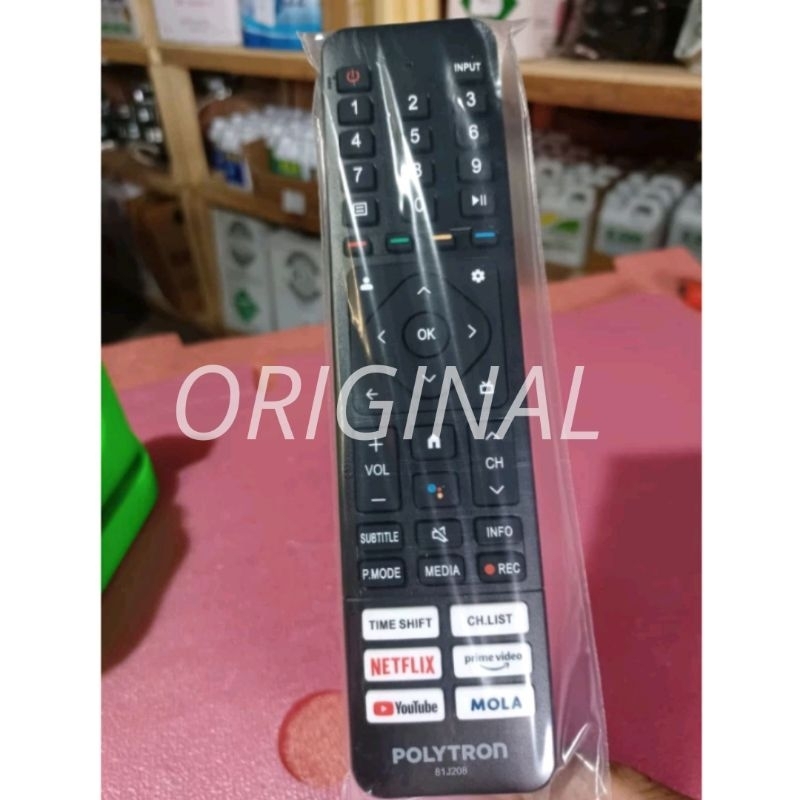 Remot Control / RC TV Android Polytron LED 50 inch 81J208 ORIGINAL  + Baterai