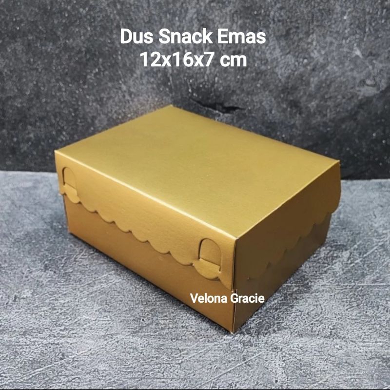Dus EMAS 12x16 Renda isi 50 pcs Kotak Kue Snack Box Gold
