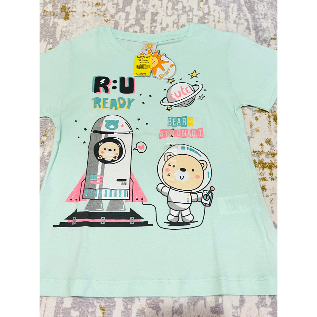 Kaos Atasan Anak Perempuan Little M Matahari Hijau