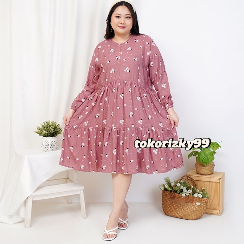 READY LD 130 TUNIK RAYON VISCOSE JUMBO MIDI DRESS LONG TUNIK BAJU GEMUK
