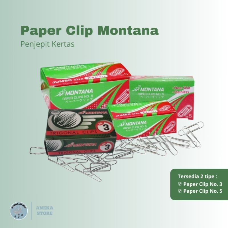 

0013 paper Clip triagonal merek montana no3 - no5