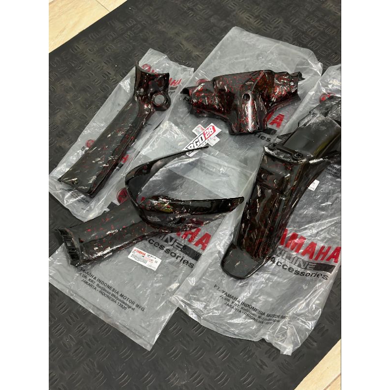body set kasar fizr original baru skining carbon forget merah diamond
