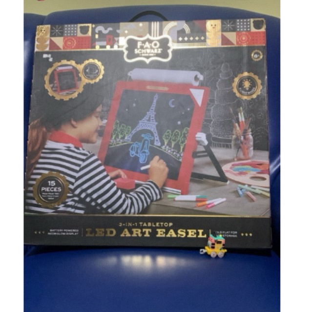

FAO SCHWARZ 3in1 LED ART EASEL Papan Tulis ORIGINAL Brand New in Box (Harga jauh lebih murah daripada harga toko)