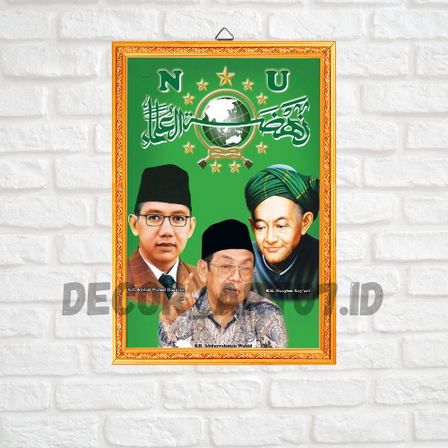Mbah Hasyim Asyari Gus Dur KH Wahid Hasyim NU - HIASAN DINDING - WALLDECOR - FOTO+BINGKAI