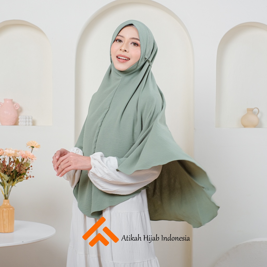 Khimar Aulia - Hijab Malaysia Dagu Semi Syari Jumbo Crinkle Airflow Premium Kerudung Bergo Syari