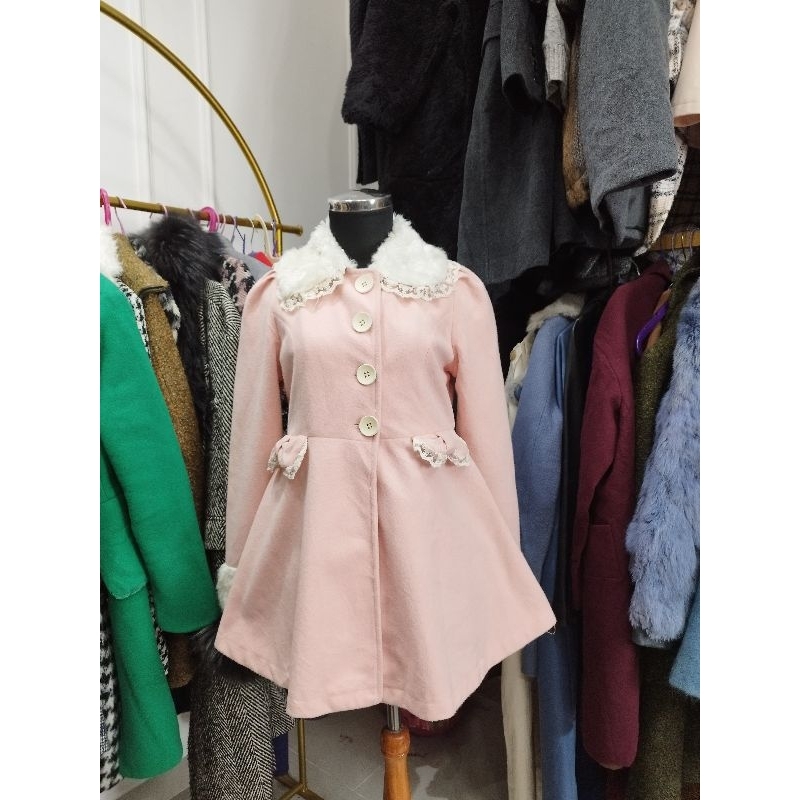 Coat wool Cantik megar Baby Pink