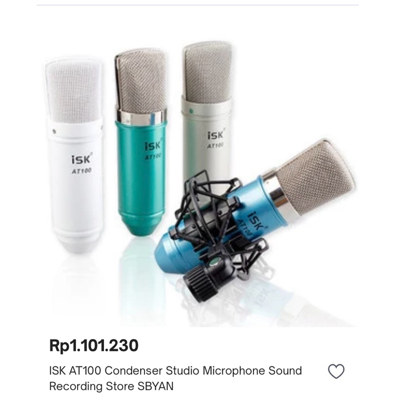 (bekas) microphone isk audio at100 Condensor Studio Sound Recording Microphone (TANPA SHOCK MONT)