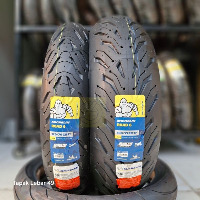 Ban Import MICHELIN Road 6 PAKET 120/70-17 dan 180/55-17 Rim 17 Ban Motor Sport Touring Official Mot