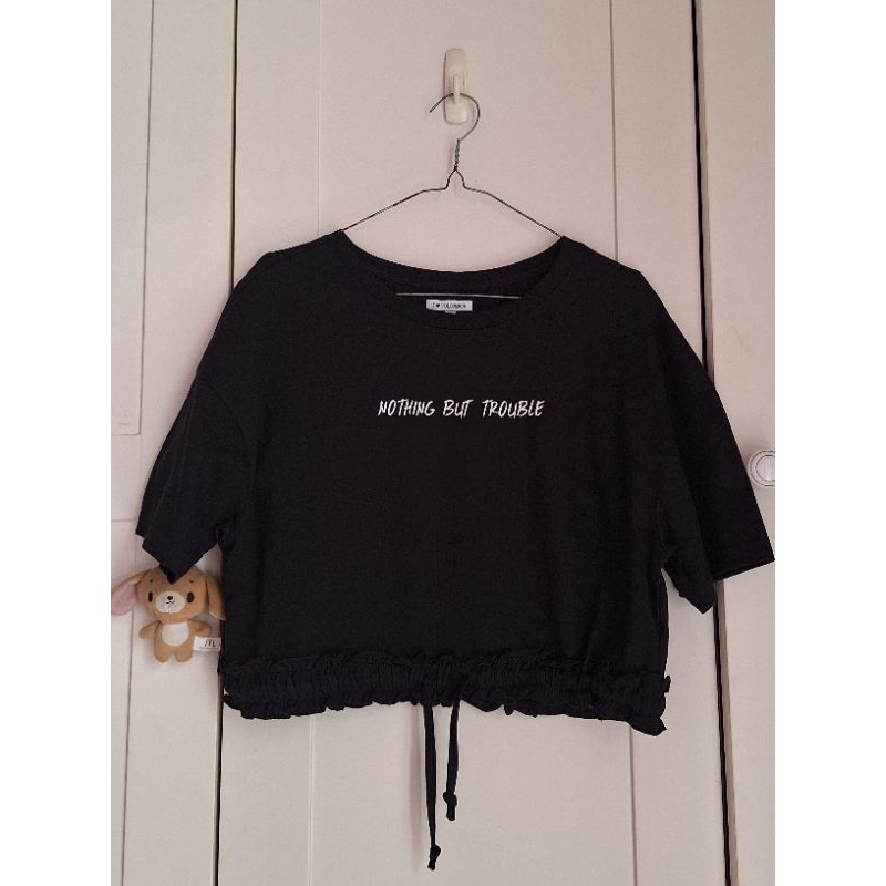 Kaos Crop Top Serut Colorbox