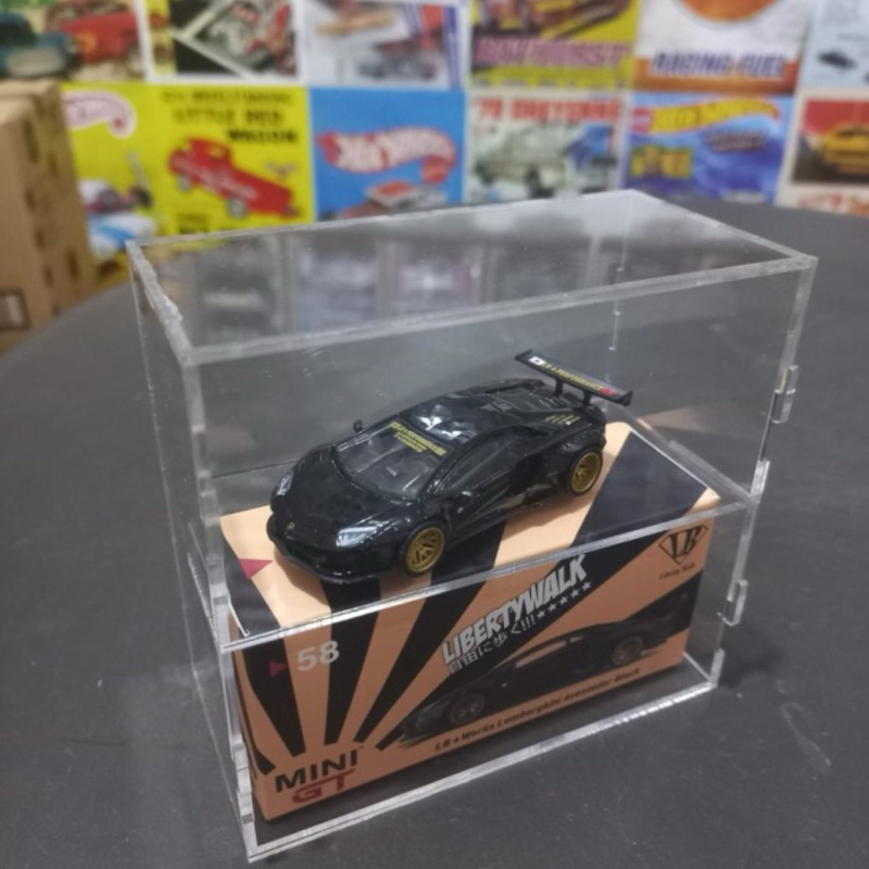DISPLAY BOX DIECAST AKRILIK MINI GT TOMICA POPRACE SKALA 1/64 CAR&BOX