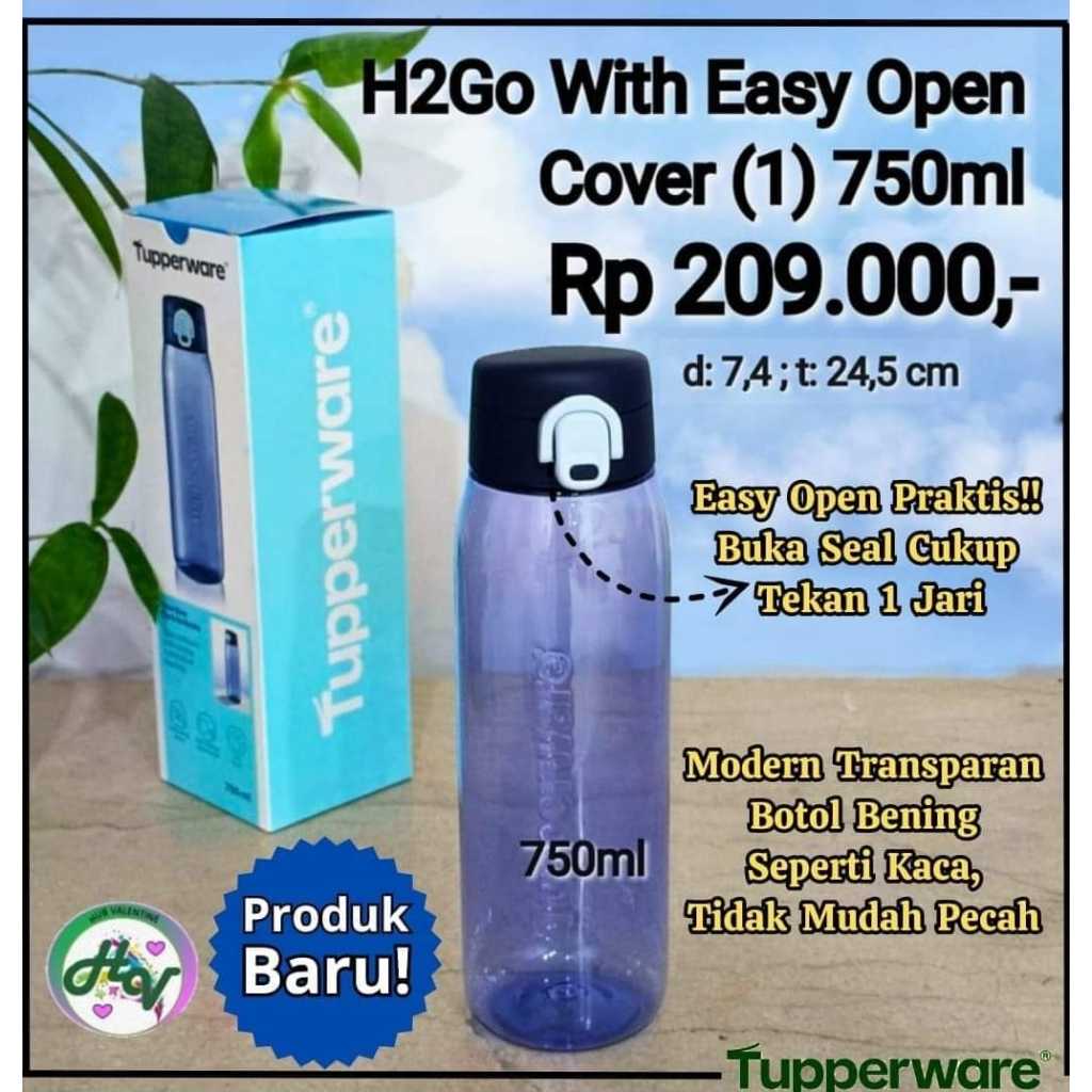 H2GO Tupperware / Botol minum 750ML