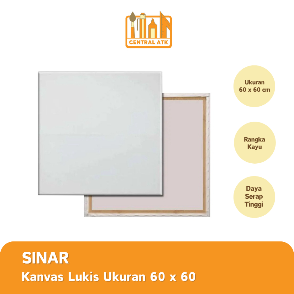 

KANVAS LUKIS SINAR PUTIH POLOS UKURAN 60 x 60 CM