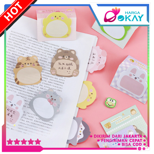 

HO Sticky Notes Motif Hewan Tempelan Kertas Catatan Memo Note Karakter Binatang Binatang Mini Book Karakter Animal Lucu