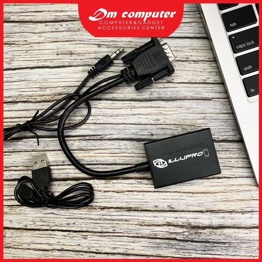 kabel  Converter VGA to HDMI With Power Kabel Konverter VGA Audio to HDMI