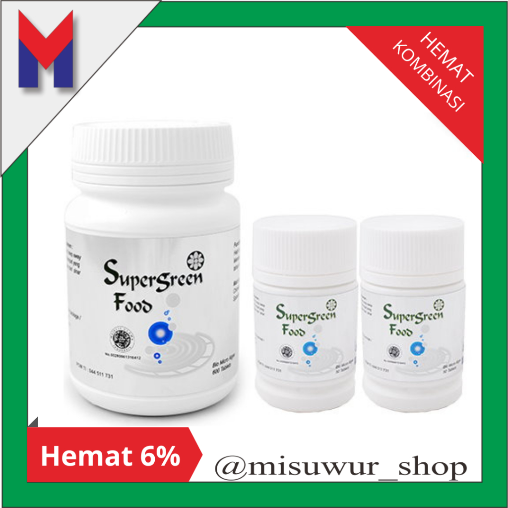 Paket Hemat suplemen imunitas tubuh Supergreen Food / sgf 700 tabs KK Indonesia original