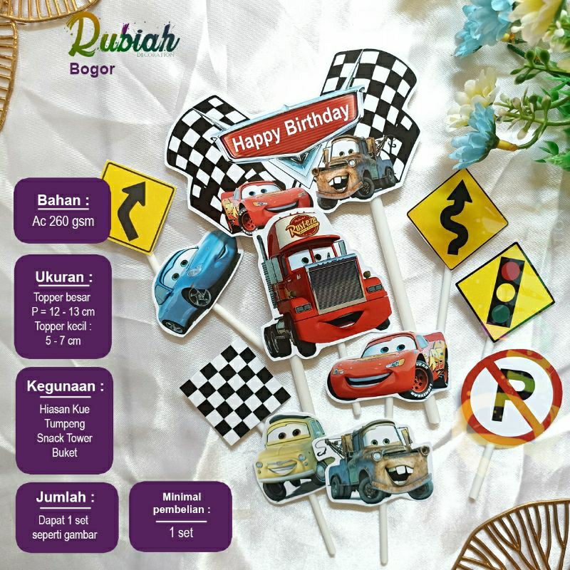 Topper cake Plus / Hiasan Kue / Tusukan Kue 
903 Mc Queen