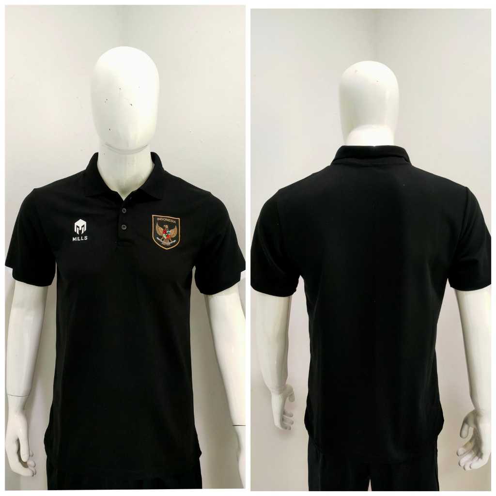 BAJU POLO TIMNAS INDONESIA HITAM BERKERAH