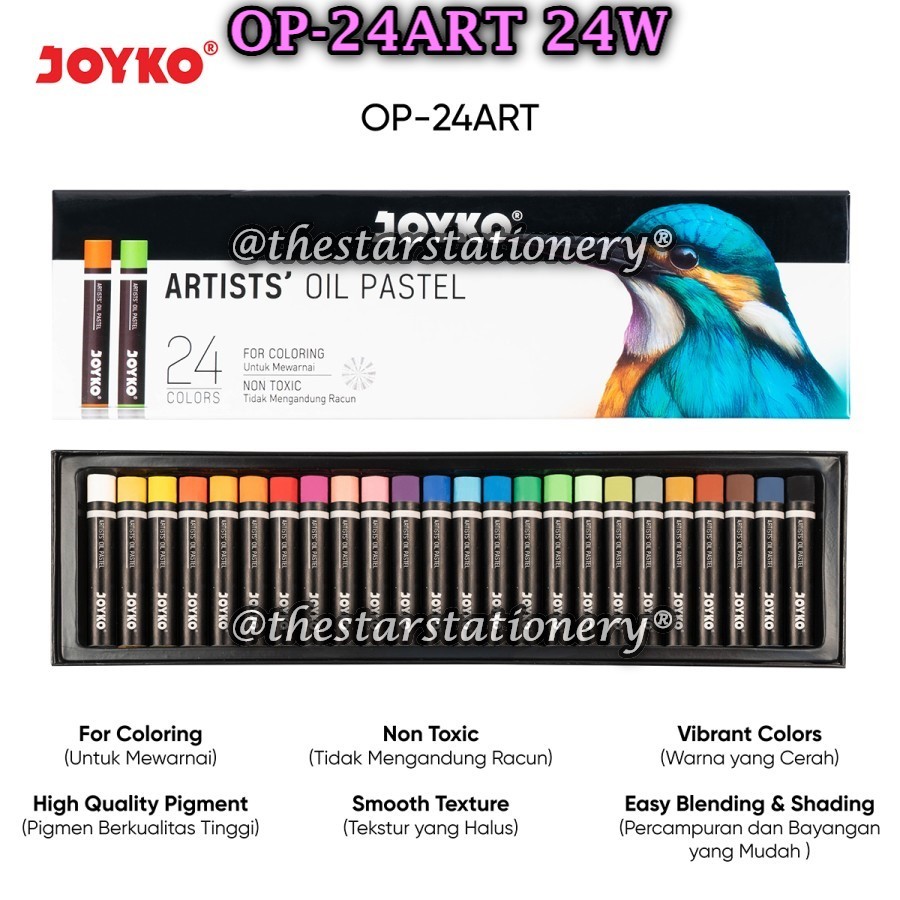 

(1 Set) GROSIR Artis Crayon Joyko OP-24ART 24 Warna / Artists Oil Pastel Joyko OP-24ART / OP-ART