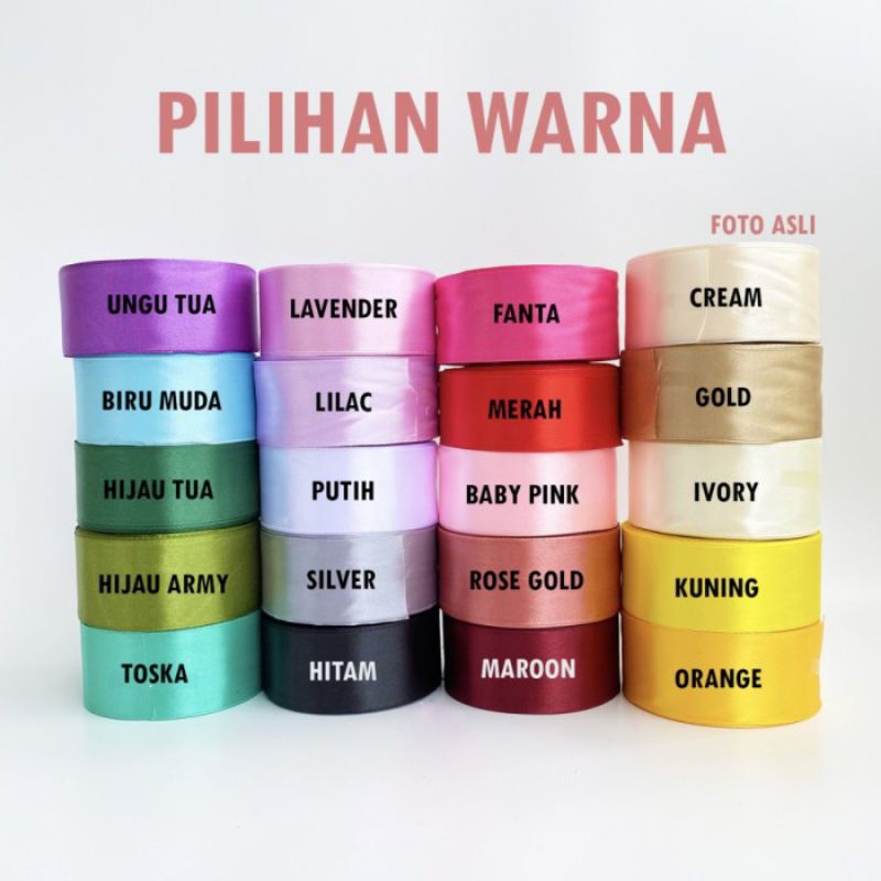 

Pita satin berbagai warna//ukuran (0,6 cm - 7,5 cm)