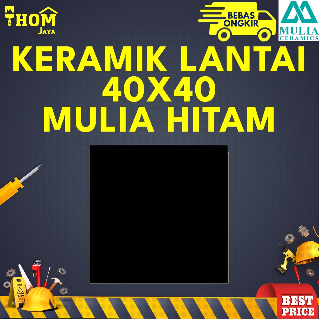 KERAMIK LANTAI / UBIN LANTAI ( HITAM ) - 40 X 40 - MULIA