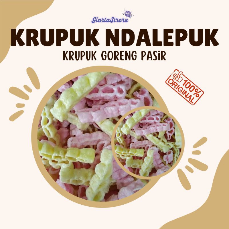 

Krupuk Ndalepok 1kg/Krupuk Goreng Pasir/Krupuk Rosok/Krupuk Salakatur