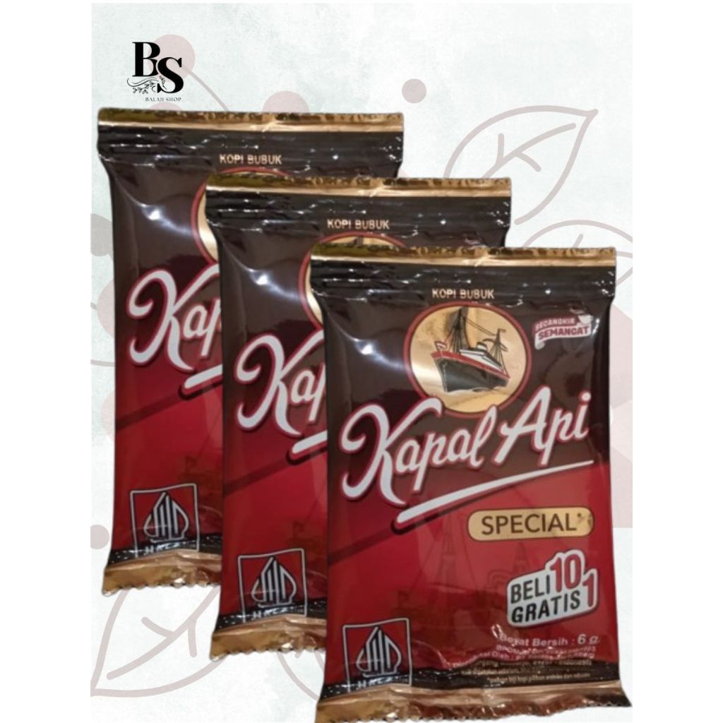 

Kopi Bubuk Kapal Api Spesial Mini Tanpa Gula 6gr (1 renceng)