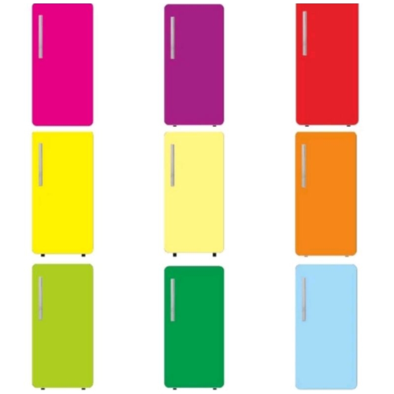 STICKER Kulkas 1 Pintu Motif Warna polos cerah