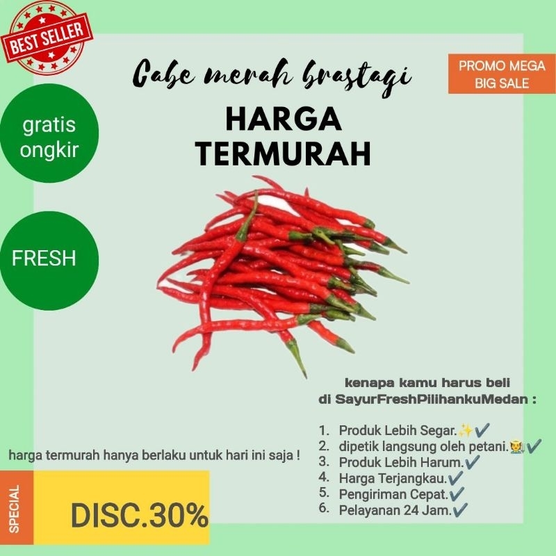 

promo cabai merah keriting Brastagi termurah di panen langsung oleh petani Karo asli Brastagi lebih segar dan pedas | siap kirim gratis ongkir