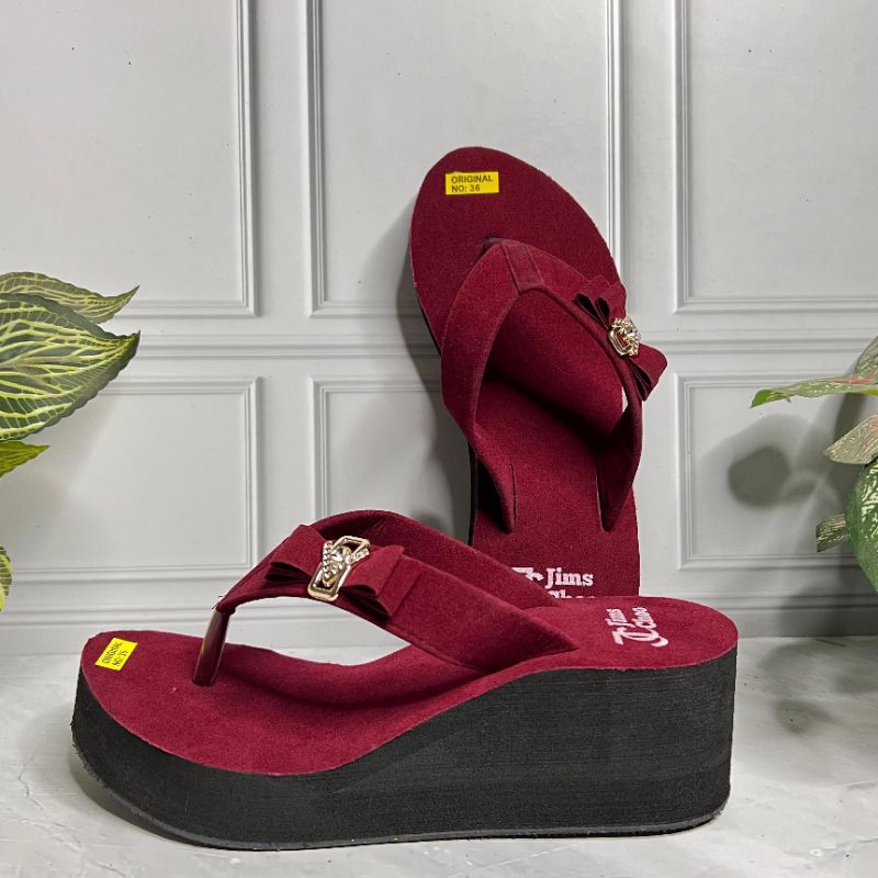 SANDAL CANTIK SANDAL WEDGES BLUDRU ,TINGGI HAK 15 CM