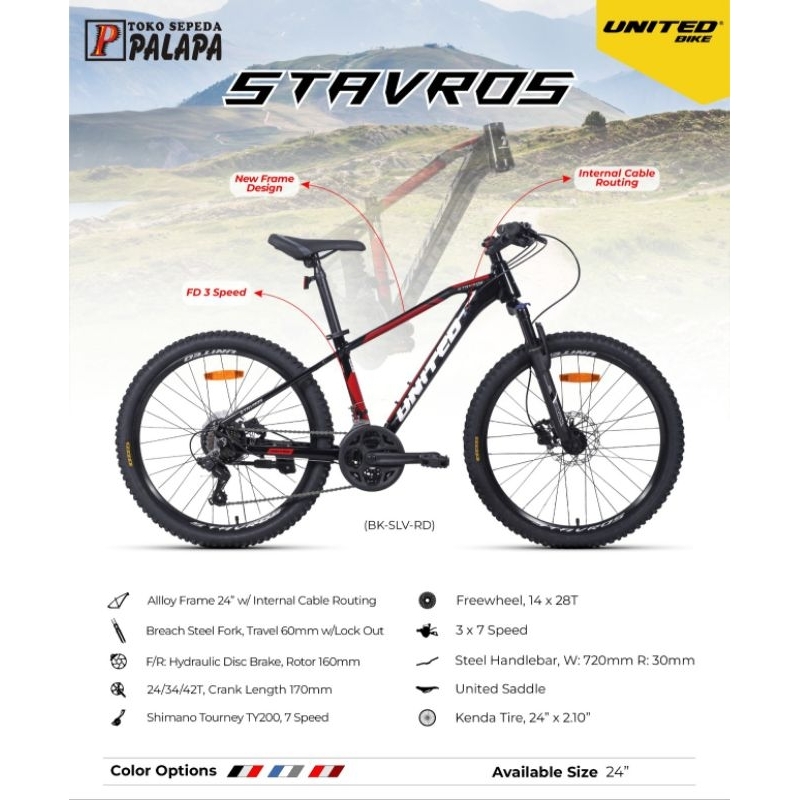 MTB 24 UNITED STAVROS Sepeda Gunung