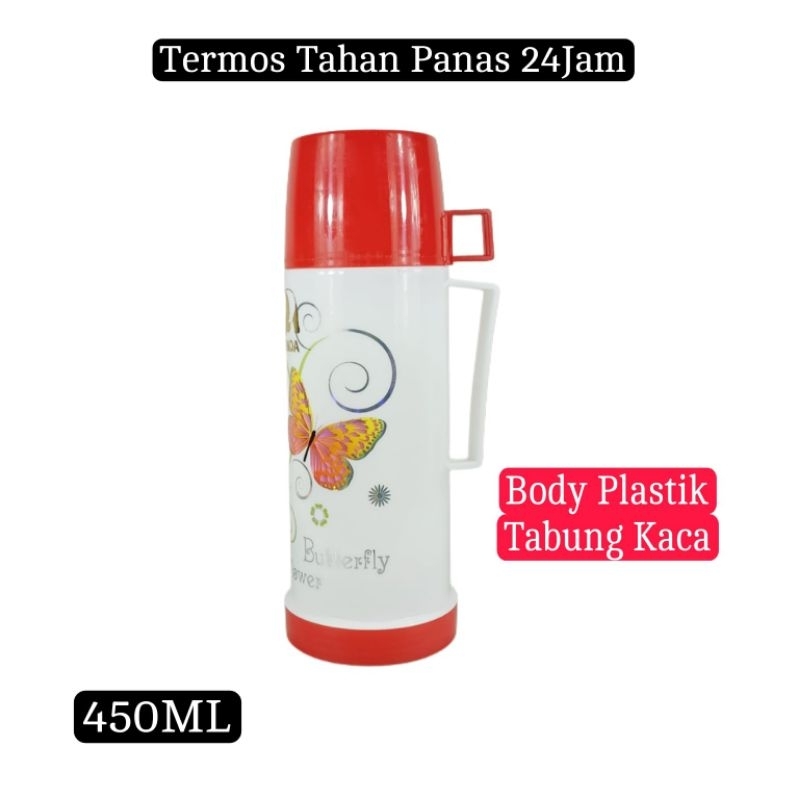 Termos Air Panas Tahan Lama 24Jam Termos Panda Body Plastik Dalam Tabung Kaca