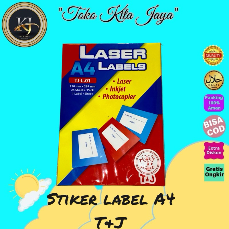 

Label stiker A4 T&J