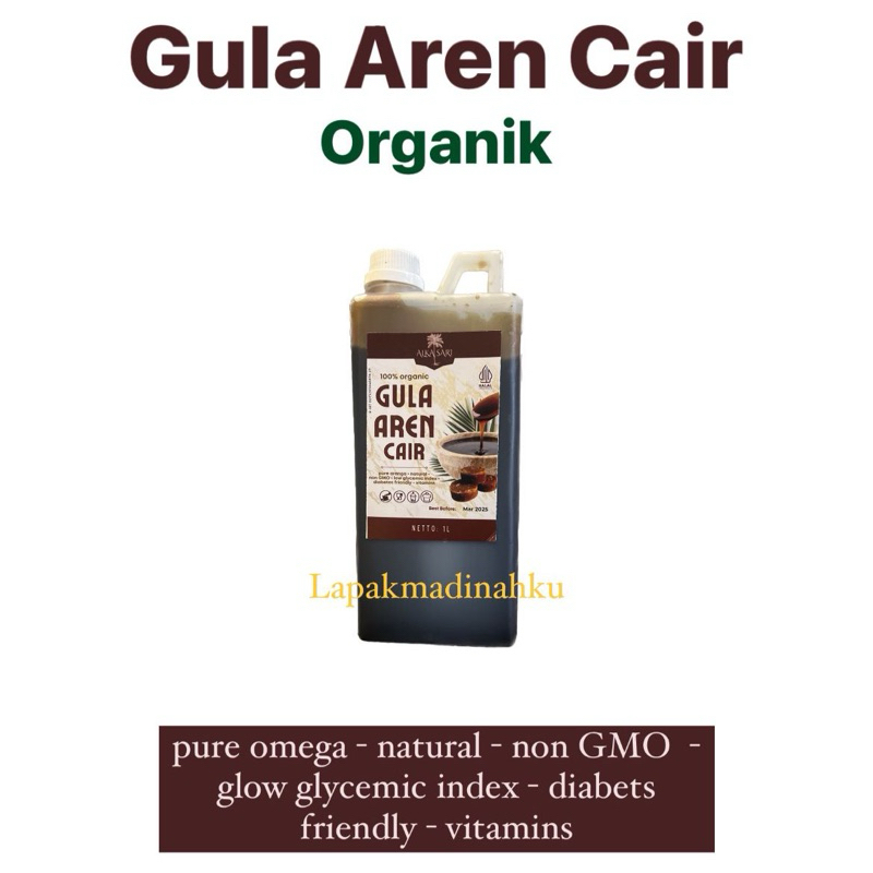 

{Free Sendok Kayu} Gula Aren Cair / Syrup Palm Sugar Organik Alka Sari 1 Liter - Premium -Original