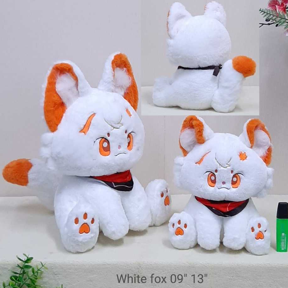Boneka White Fox 33cm Boneka Srigala Putih kado anak hadiah kekasih ultah