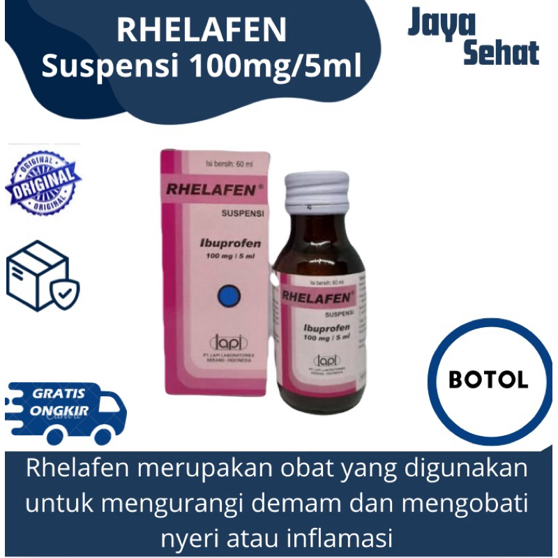 Rhelafen Suspensi Ibuprofen 10mg/5ml (isi 60ml) Per Botol
