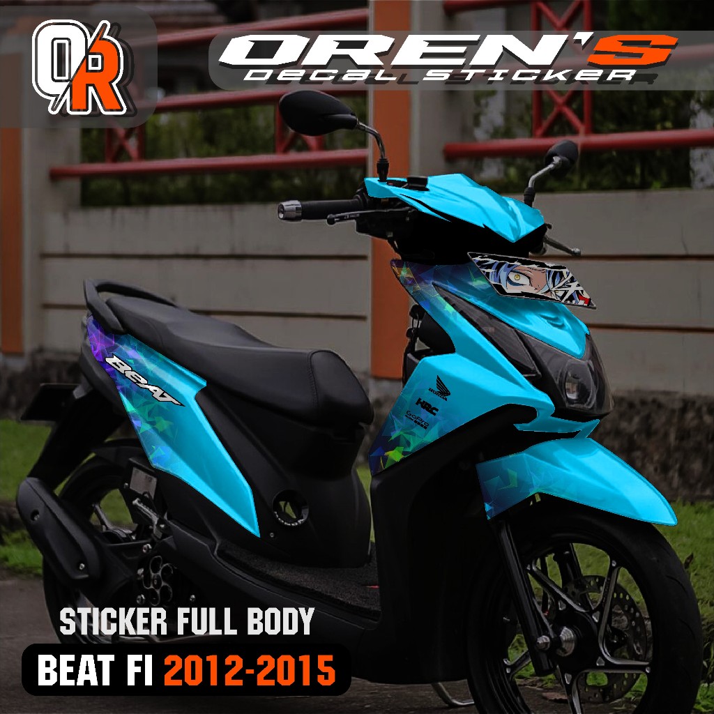 STIKER FULLBODY HONDA BEAT FI TAHUN 2012 2013 2014 2015 DECAL STIKER BEAT FI LAMA MOTIF PELANGIRAINB