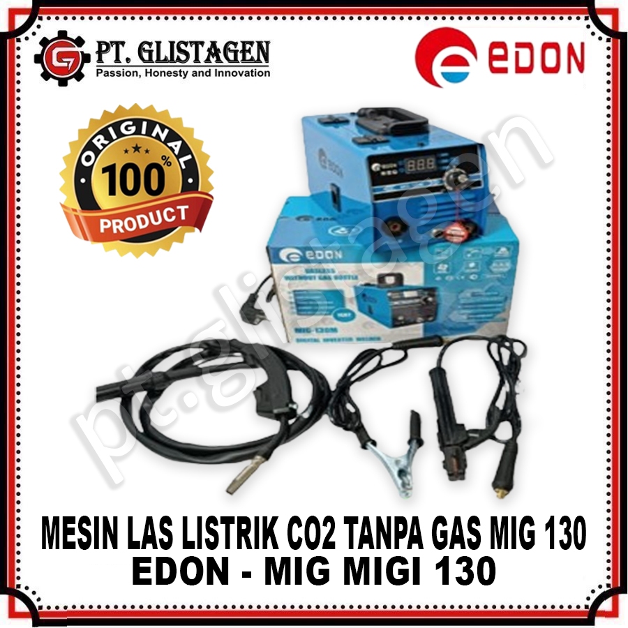 EDON MIG 130 Mesin Las Listrik Tanpa Gas CO2 Trafo Las Inverter MIG MIGi 130