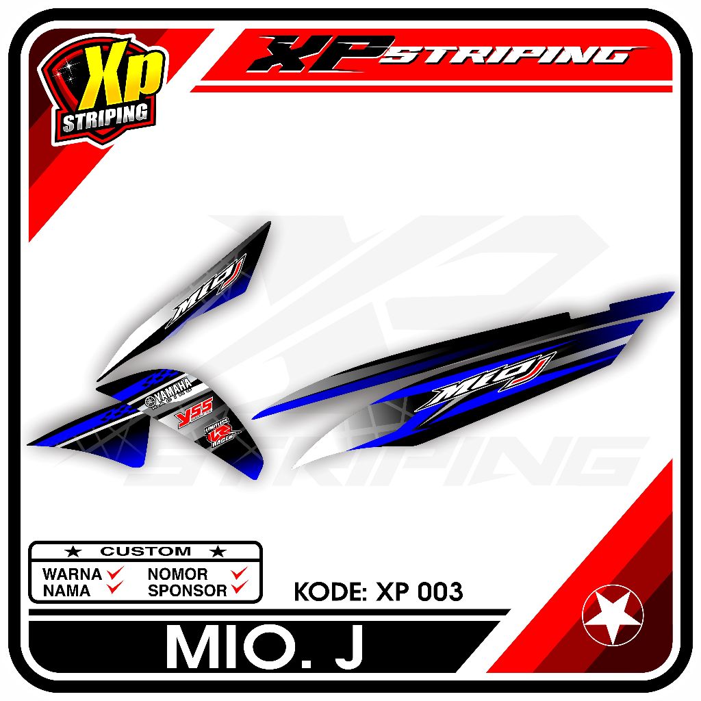 Striping Mio J - Sticker Striping Yamaha Mio J Desain Racing XP.03