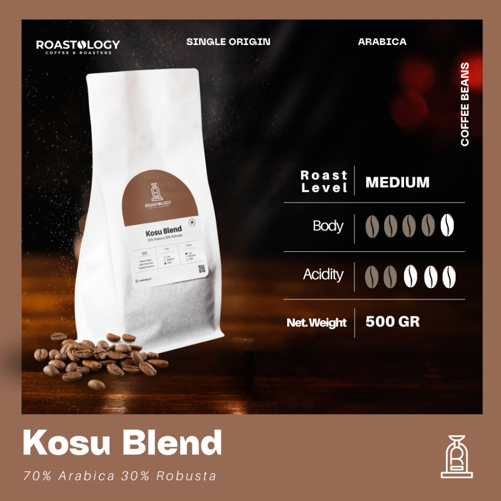 

Kopi Susu Blend No.1 Grade 500gr Biji Kopi Coffee Beans ROASTOLOGY