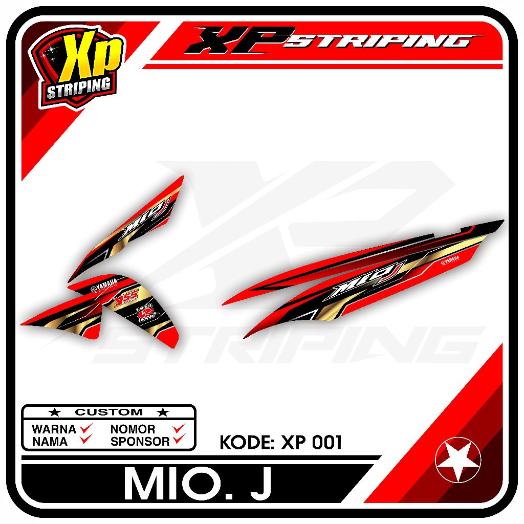 Striping Mio J - Sticker Striping Yamaha Mio J Desain Racing XP.01
